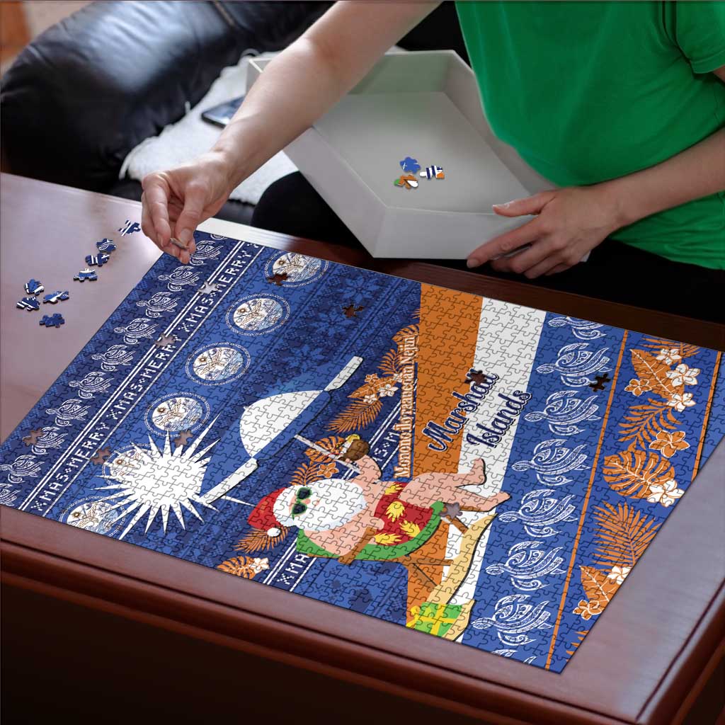 Marshall Islands Christmas Puzzle Beachy Santa Monono ilo raaneoan Nejin - Polynesian Pride