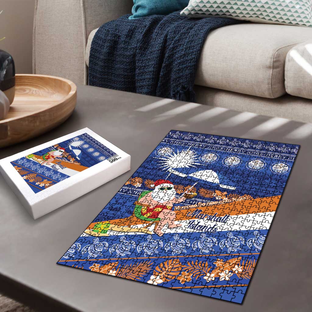 Marshall Islands Christmas Puzzle Beachy Santa Monono ilo raaneoan Nejin - Polynesian Pride