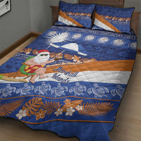 Marshall Islands Christmas Quilt Bed Set Beachy Santa Monono ilo raaneoan Nejin - Polynesian Pride