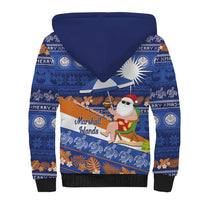 Marshall Islands Christmas Sherpa Hoodie Beachy Santa Monono ilo raaneoan Nejin - Polynesian Pride