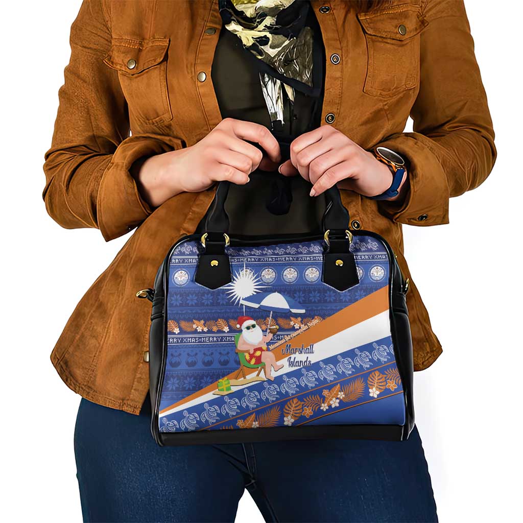 Marshall Islands Christmas Shoulder Handbag Beachy Santa Monono ilo raaneoan Nejin - Polynesian Pride