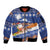 Marshall Islands Christmas Sleeve Zip Bomber Jacket Beachy Santa Monono ilo raaneoan Nejin - Polynesian Pride