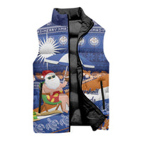 Marshall Islands Christmas Sleeveless Puffer Jacket Beachy Santa Monono ilo raaneoan Nejin - Polynesian Pride