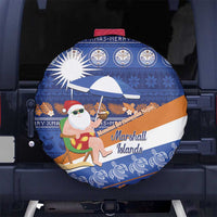 Marshall Islands Christmas Spare Tire Cover Beachy Santa Monono ilo raaneoan Nejin - Polynesian Pride