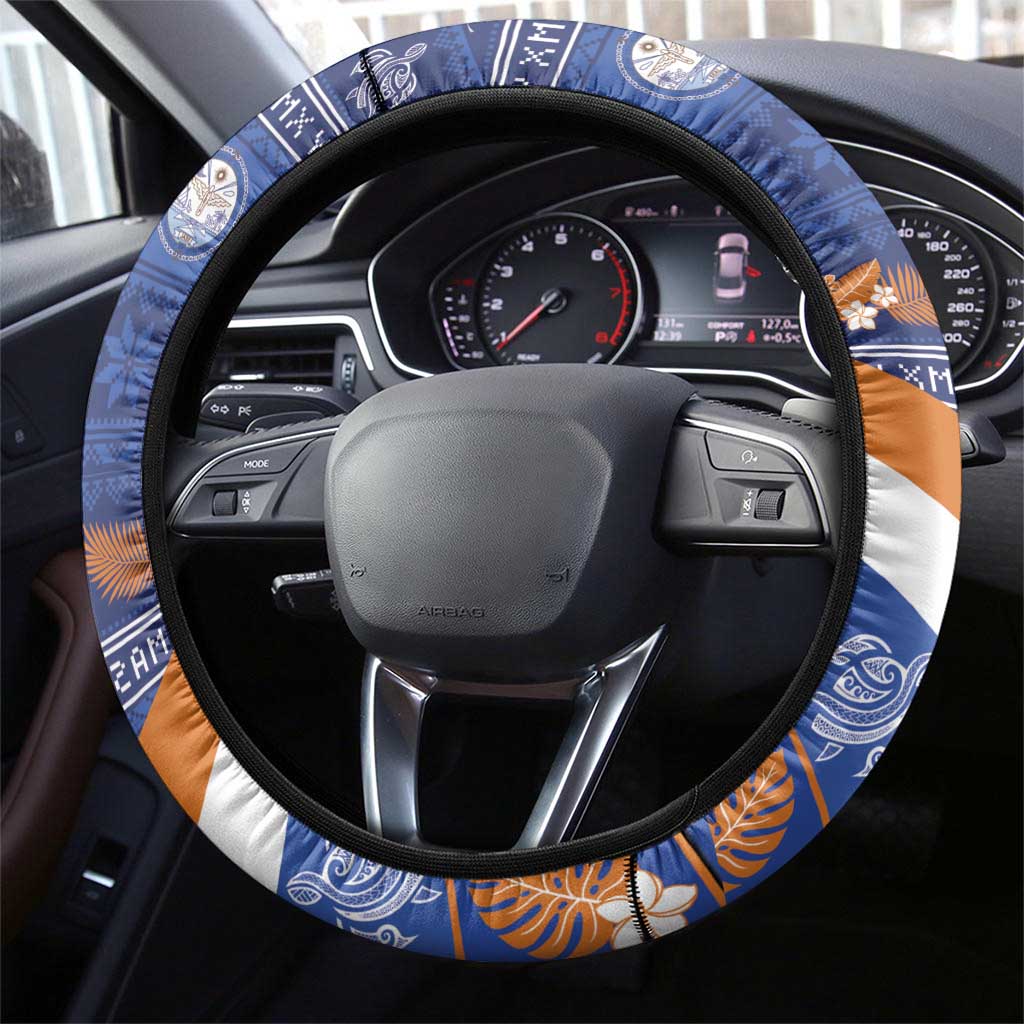 Marshall Islands Christmas Steering Wheel Cover Beachy Santa Monono ilo raaneoan Nejin - Polynesian Pride