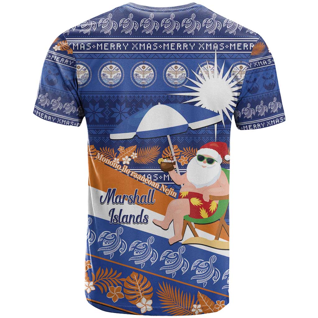 Marshall Islands Christmas T Shirt Beachy Santa Monono ilo raaneoan Nejin - Polynesian Pride