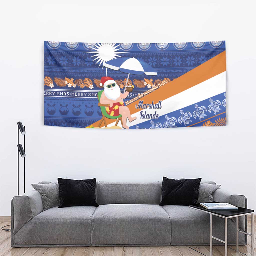 Marshall Islands Christmas Tapestry Beachy Santa Monono ilo raaneoan Nejin - Polynesian Pride