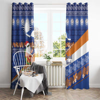 Marshall Islands Christmas Window Curtain Beachy Santa Monono ilo raaneoan Nejin - Polynesian Pride