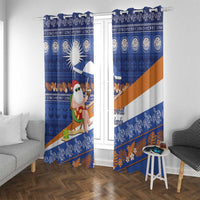 Marshall Islands Christmas Window Curtain Beachy Santa Monono ilo raaneoan Nejin - Polynesian Pride