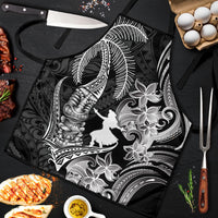 Hawaii Tribal Tiki Drum Hula Girl Apron LT14 Black - Polynesian Pride