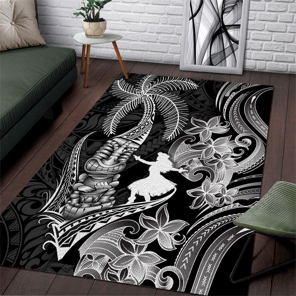 Hawaii Tribal Tiki Drum Hula Girl Area Rug