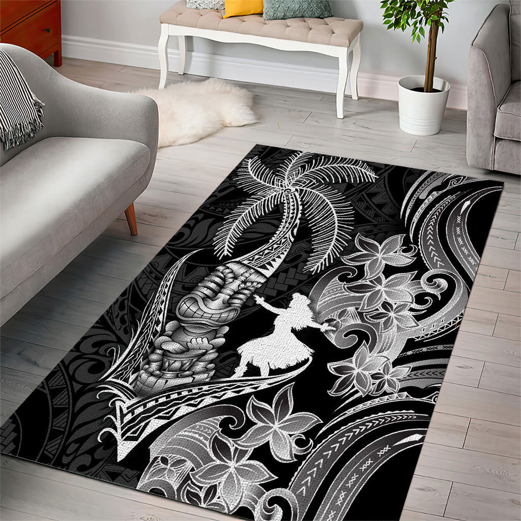 Hawaii Tribal Tiki Drum Hula Girl Area Rug