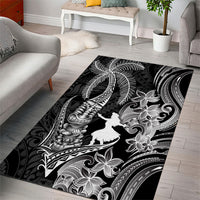 Hawaii Tribal Tiki Drum Hula Girl Area Rug