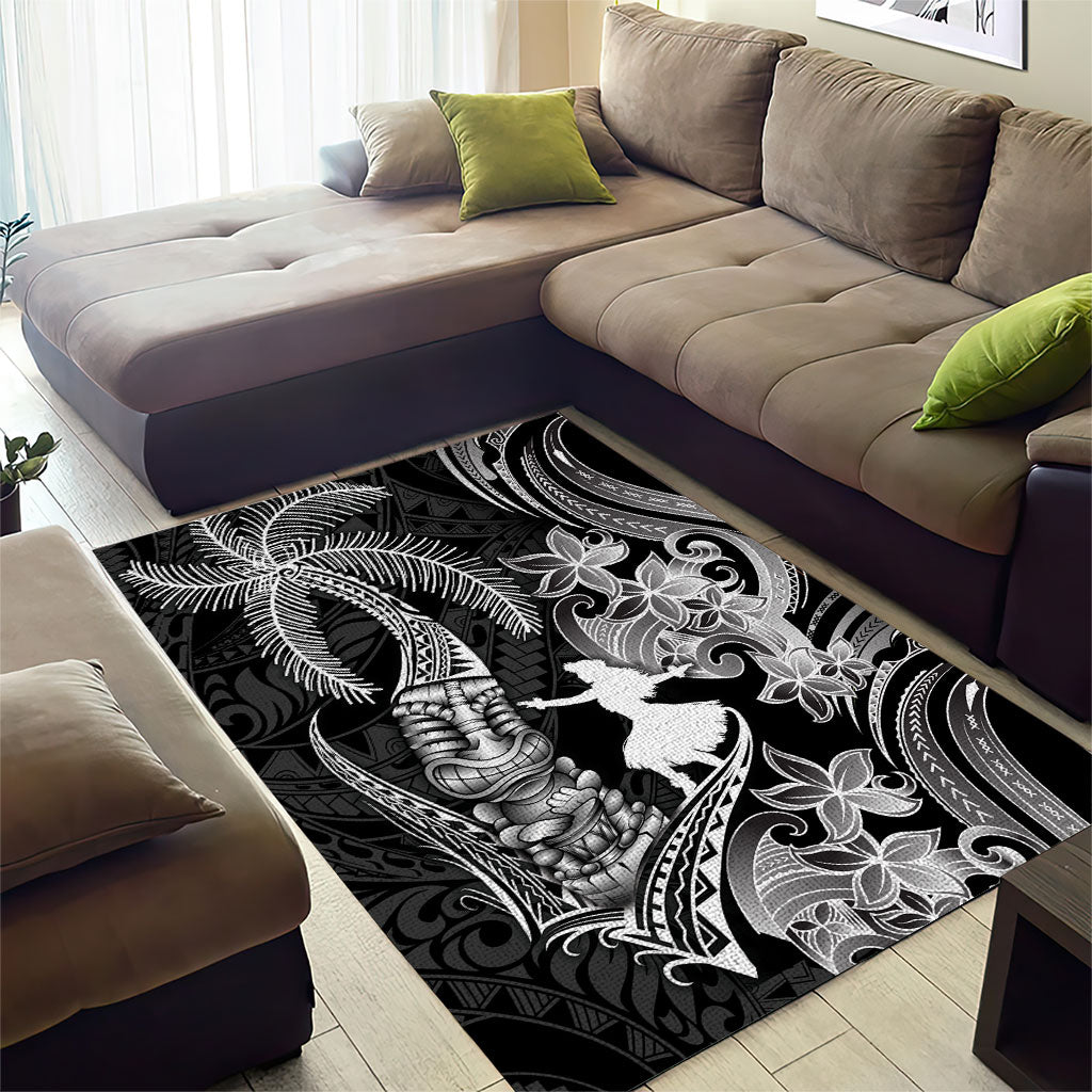Hawaii Tribal Tiki Drum Hula Girl Area Rug