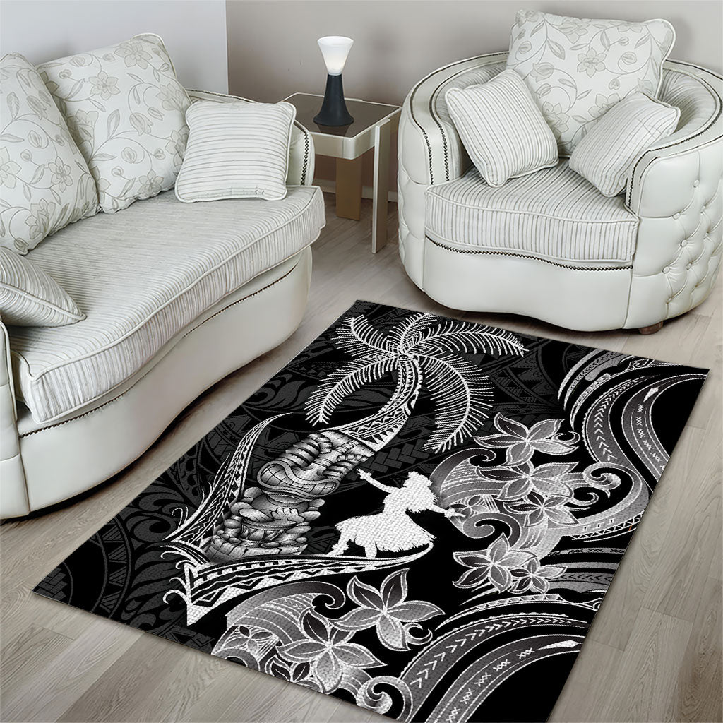 Hawaii Tribal Tiki Drum Hula Girl Area Rug
