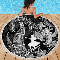 Hawaii Tribal Tiki Drum Hula Girl Beach Blanket