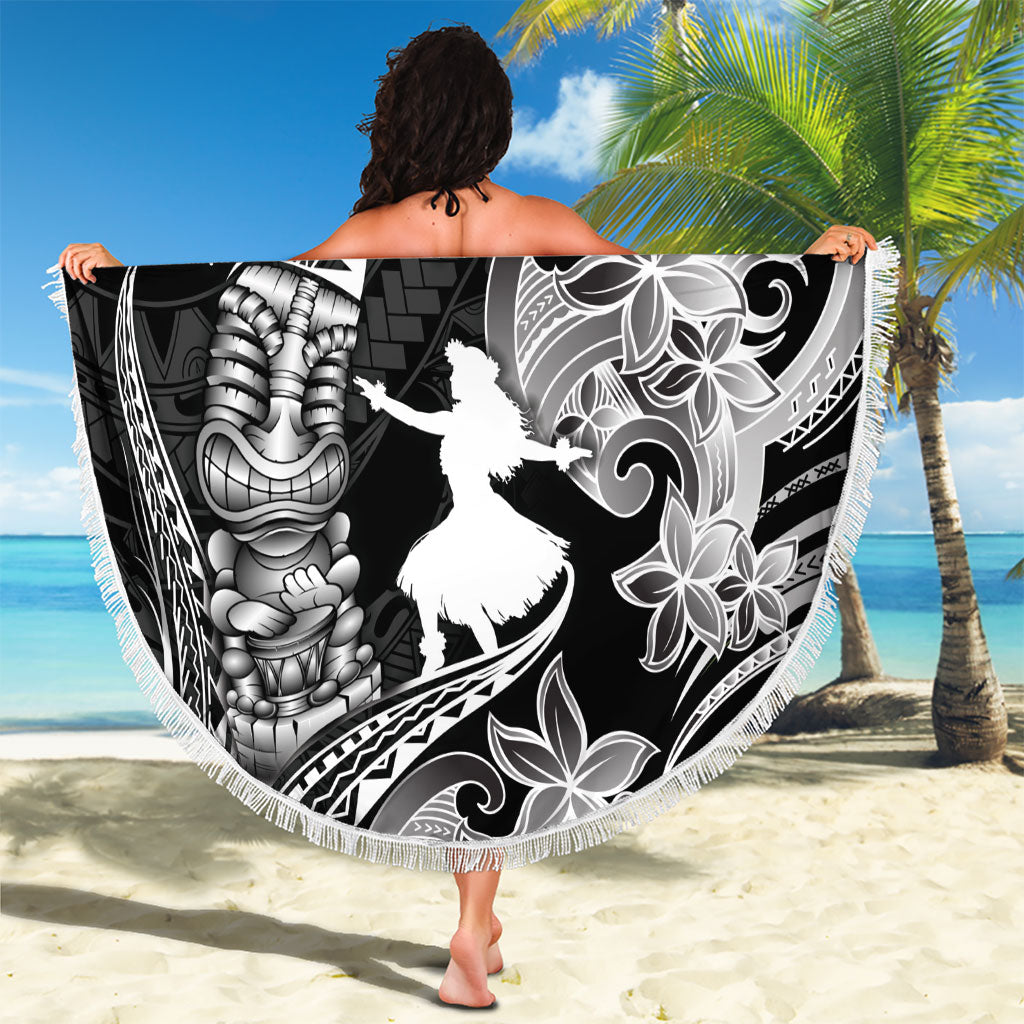 Hawaii Tribal Tiki Drum Hula Girl Beach Blanket