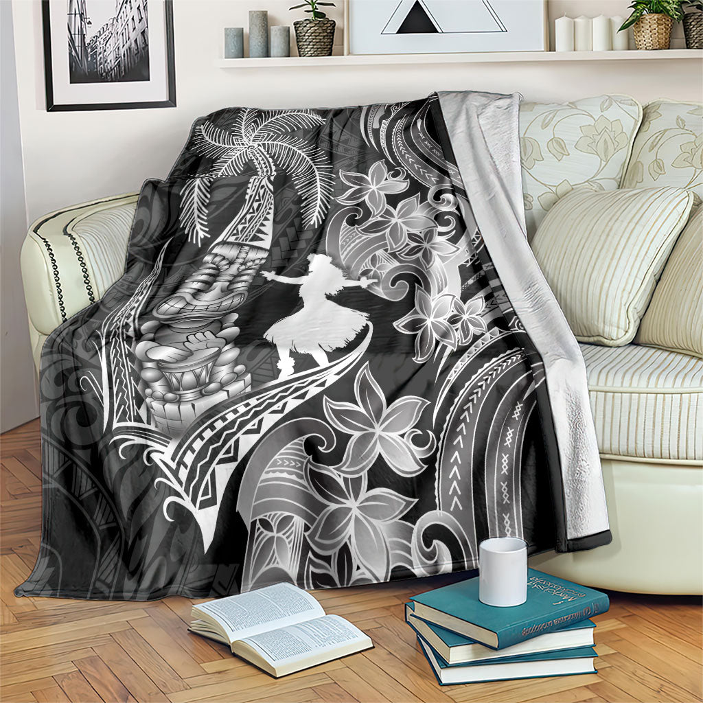 Hawaii Tribal Tiki Drum Hula Girl Blanket