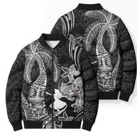 Hawaii Tribal Tiki Drum Hula Girl Bomber Puffer Jacket