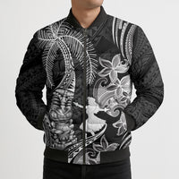 Hawaii Tribal Tiki Drum Hula Girl Bomber Puffer Jacket