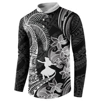 Hawaii Tribal Tiki Drum Hula Girl Button Sweatshirt