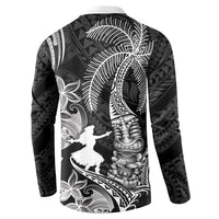 Hawaii Tribal Tiki Drum Hula Girl Button Sweatshirt