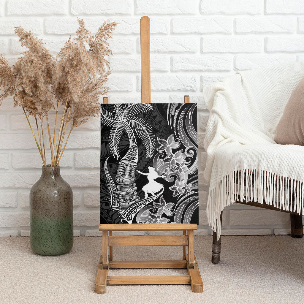 Hawaii Tribal Tiki Drum Hula Girl Canvas Wall Art