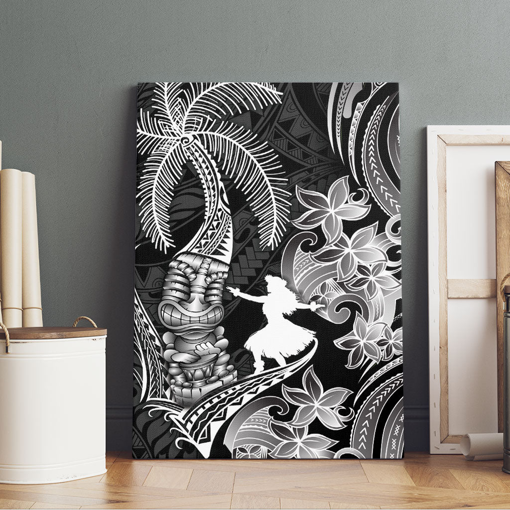 Hawaii Tribal Tiki Drum Hula Girl Canvas Wall Art