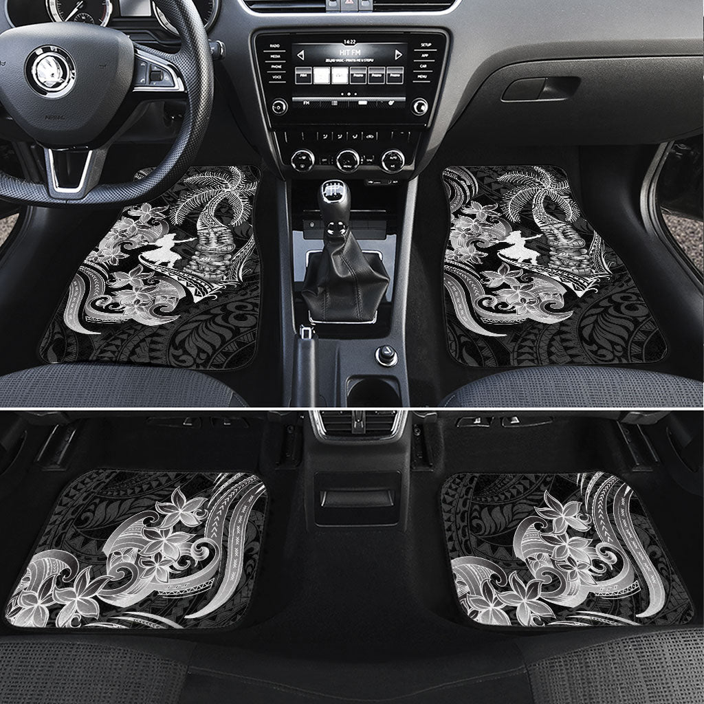 Hawaii Tribal Tiki Drum Hula Girl Car Mats LT14 Set 4pcs Black - Polynesian Pride