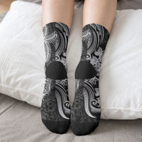 Hawaii Tribal Tiki Drum Hula Girl Crew Socks LT14 - Polynesian Pride
