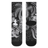 Hawaii Tribal Tiki Drum Hula Girl Crew Socks LT14 - Polynesian Pride