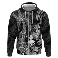 Hawaii Tribal Tiki Drum Hula Girl Hoodie LT14 Zip Hoodie Black - Polynesian Pride