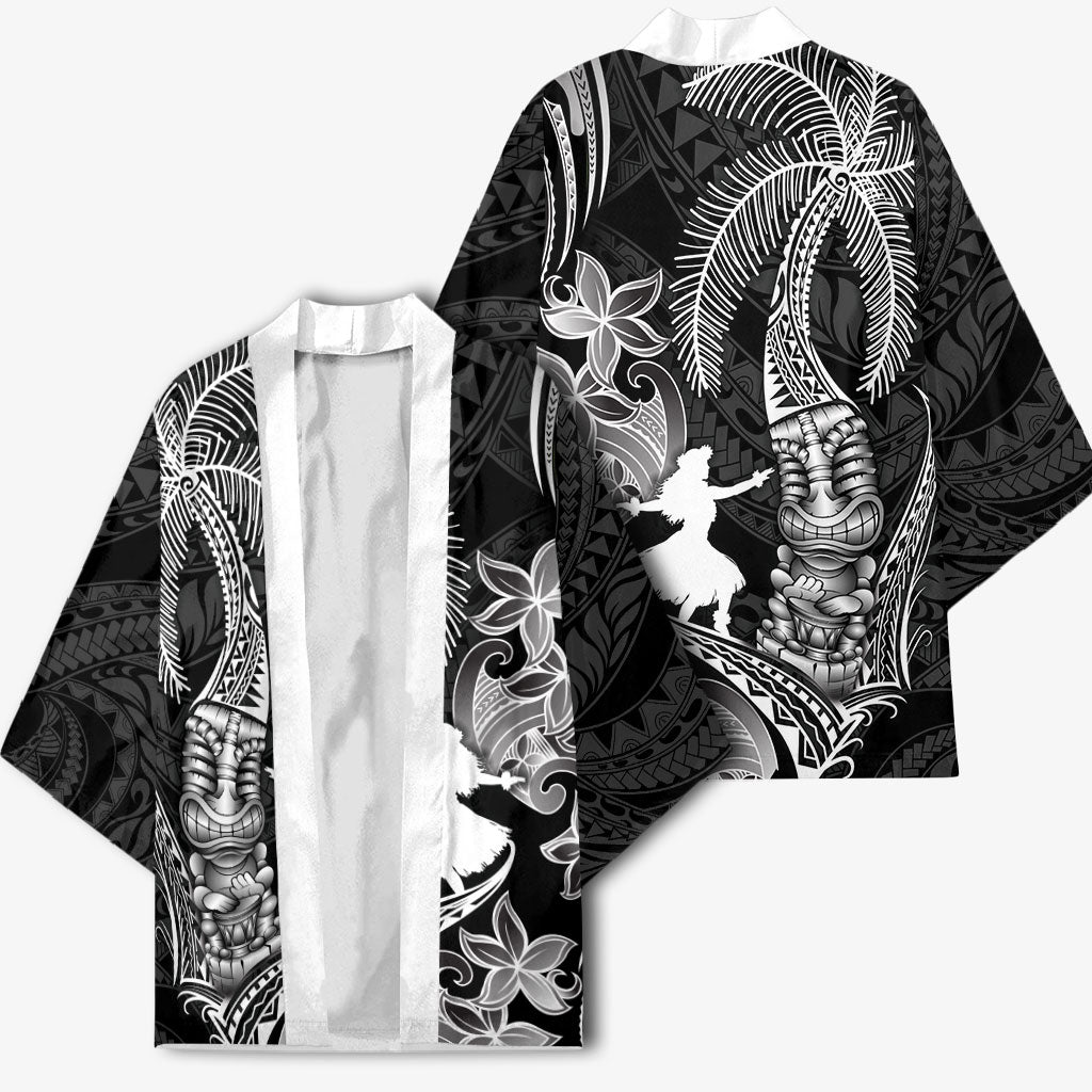 Hawaii Tribal Tiki Drum Hula Girl Kimono