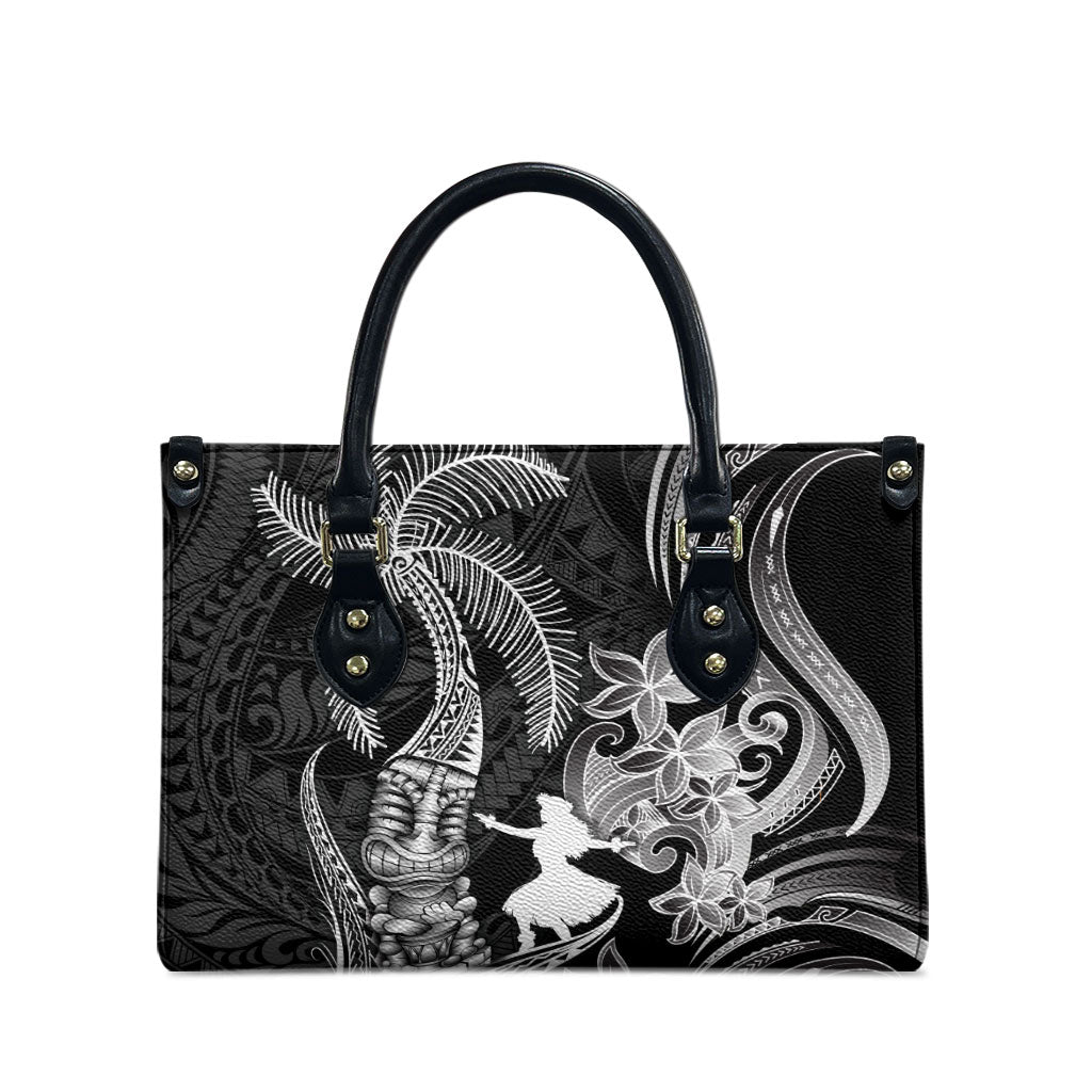 Hawaii Tribal Tiki Drum Hula Girl Leather Bag