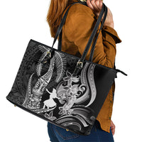 Hawaii Tribal Tiki Drum Hula Girl Leather Tote Bag LT14 - Polynesian Pride