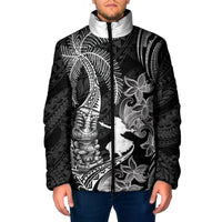 Hawaii Tribal Tiki Drum Hula Girl Padded Jacket LT14 Men Black - Polynesian Pride