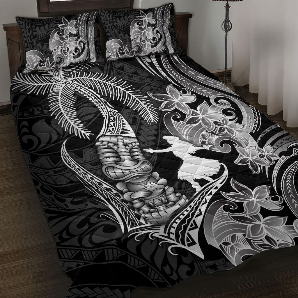 Hawaii Tribal Tiki Drum Hula Girl Quilt Bed Set