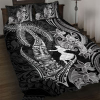 Hawaii Tribal Tiki Drum Hula Girl Quilt Bed Set