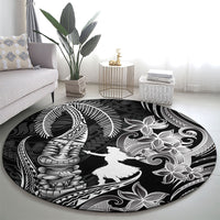 Hawaii Tribal Tiki Drum Hula Girl Round Carpet LT14 - Polynesian Pride