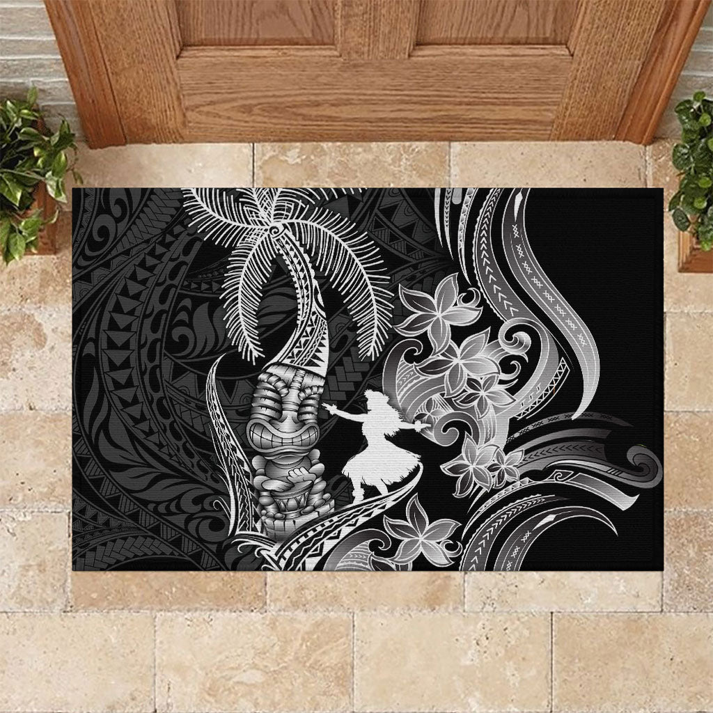 Hawaii Tribal Tiki Drum Hula Girl Rubber Doormat