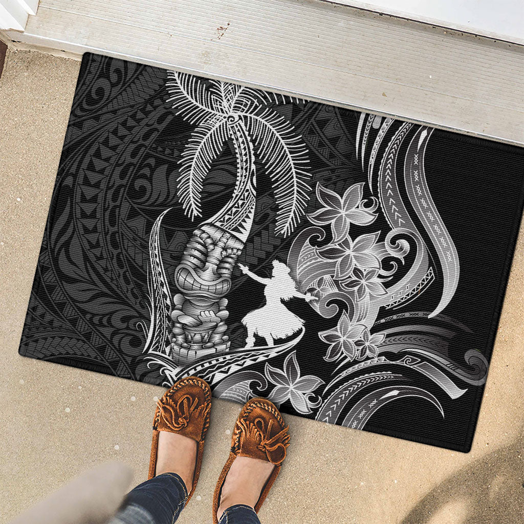 Hawaii Tribal Tiki Drum Hula Girl Rubber Doormat