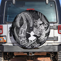 Hawaii Tribal Tiki Drum Hula Girl Spare Tire Cover LT14 Black - Polynesian Pride