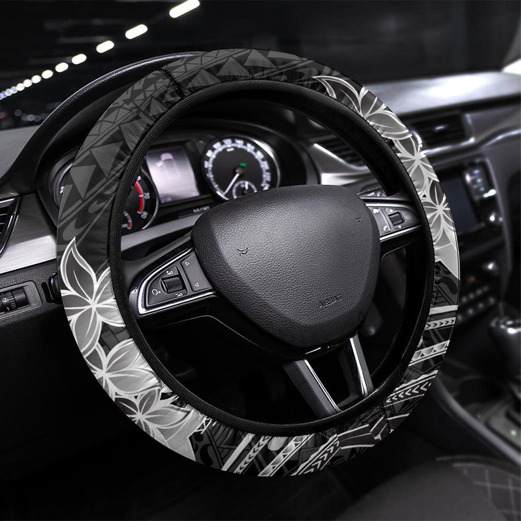 Hawaii Tribal Tiki Drum Hula Girl Steering Wheel Cover LT14 Universal Fit Black - Polynesian Pride