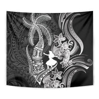 Hawaii Tribal Tiki Drum Hula Girl Tapestry