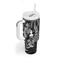 Hawaii Tribal Tiki Drum Hula Girl Tumbler With Handle LT14 - Polynesian Pride