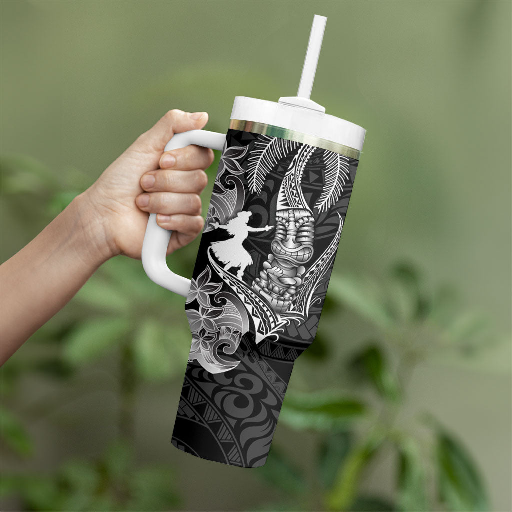 Hawaii Tribal Tiki Drum Hula Girl Tumbler With Handle LT14 - Polynesian Pride