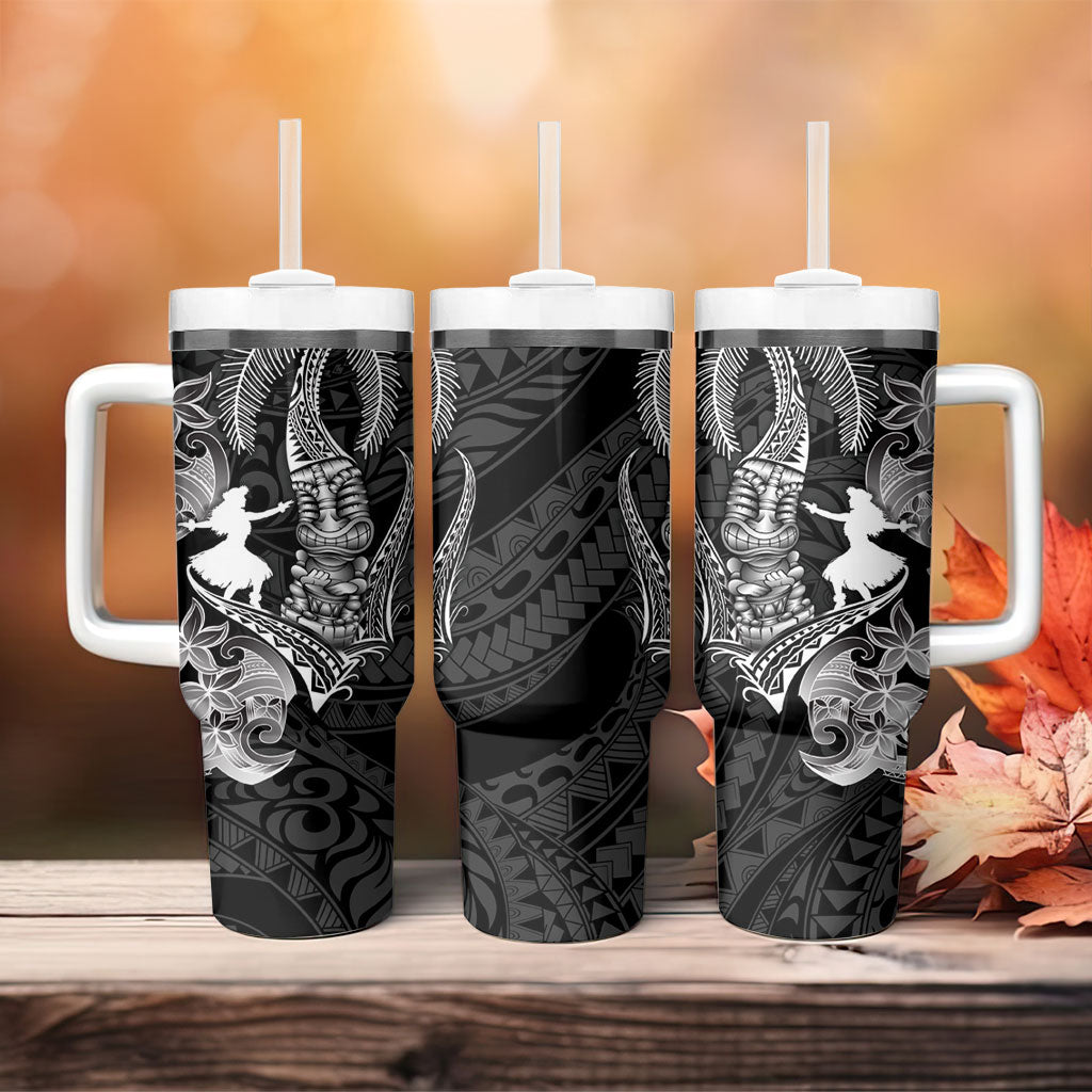 Hawaii Tribal Tiki Drum Hula Girl Tumbler With Handle LT14 - Polynesian Pride