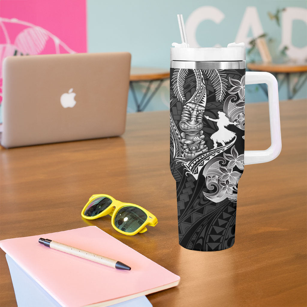 Hawaii Tribal Tiki Drum Hula Girl Tumbler With Handle LT14 - Polynesian Pride