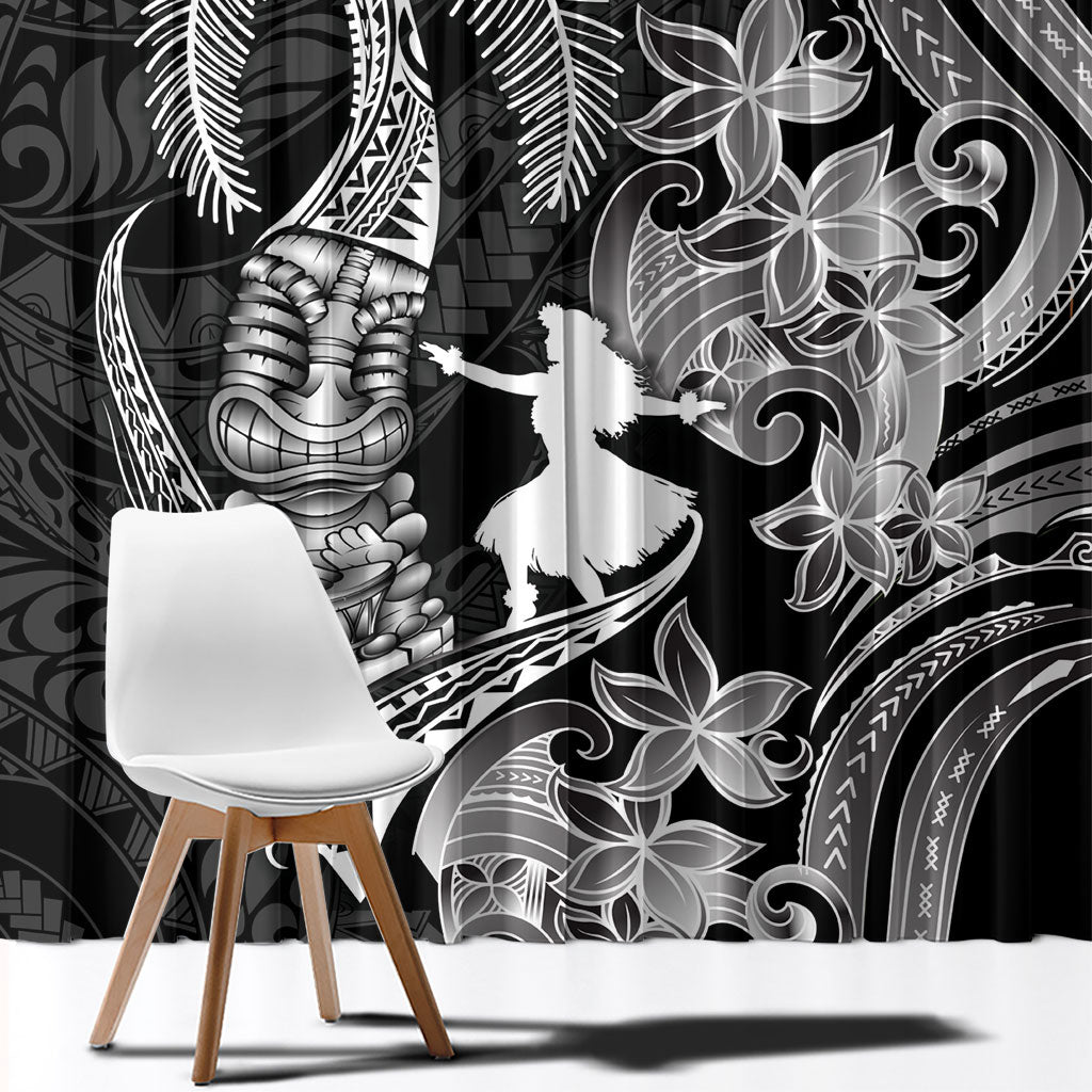 Hawaii Tribal Tiki Drum Hula Girl Window Curtain
