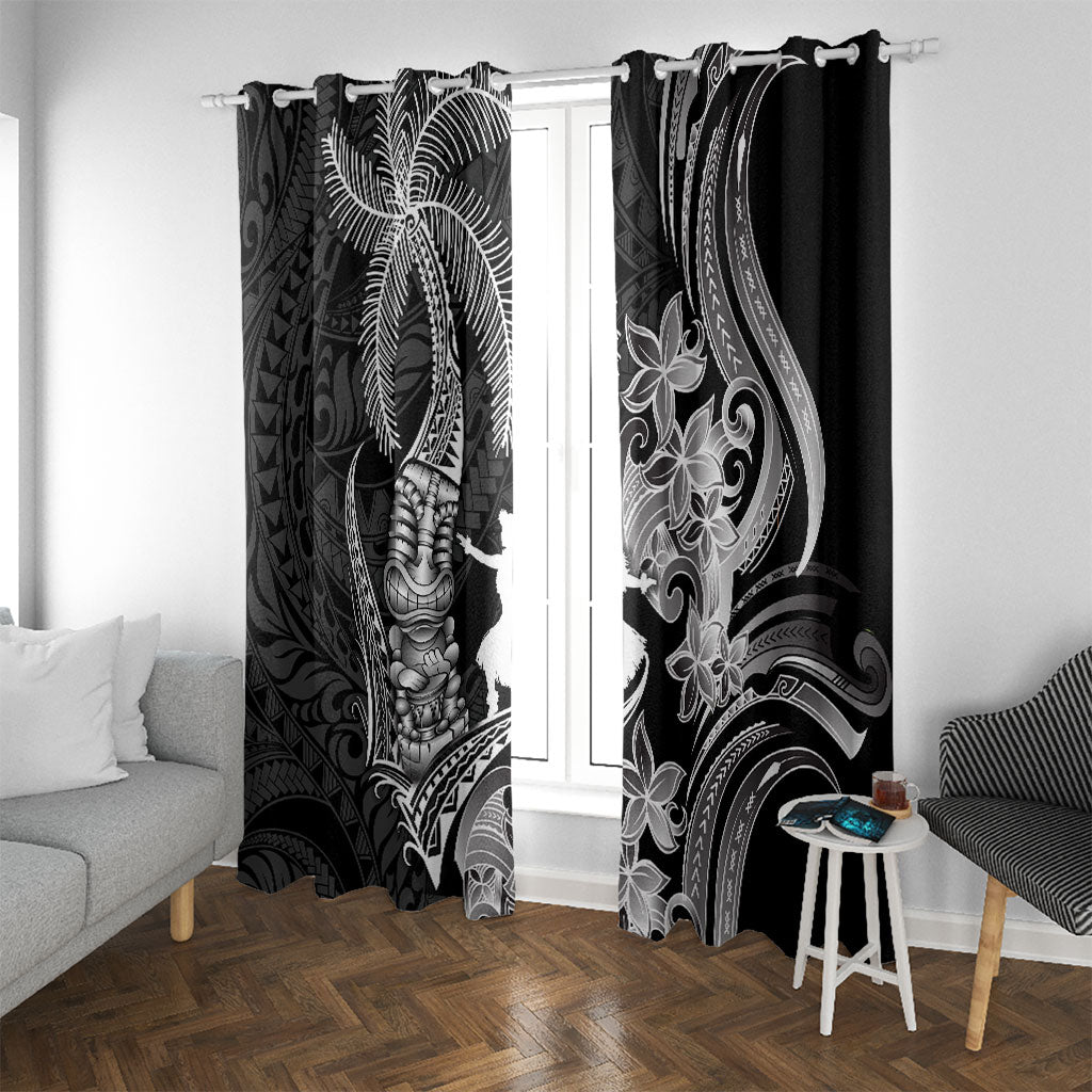 Hawaii Tribal Tiki Drum Hula Girl Window Curtain
